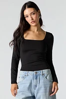 Contour Square Neck Long Sleeve Bodysuit