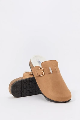 Mules à enfiler doublées de similifourrure