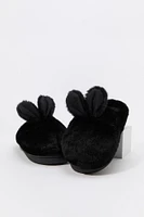 Pantoufles en similifourrure à imprimé Lapin