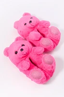 3D Rhinestone Teddy Bear Slippers