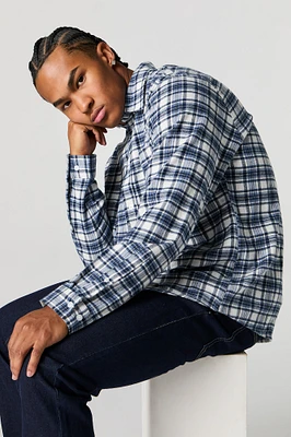Plaid Flannel Button-Up Top