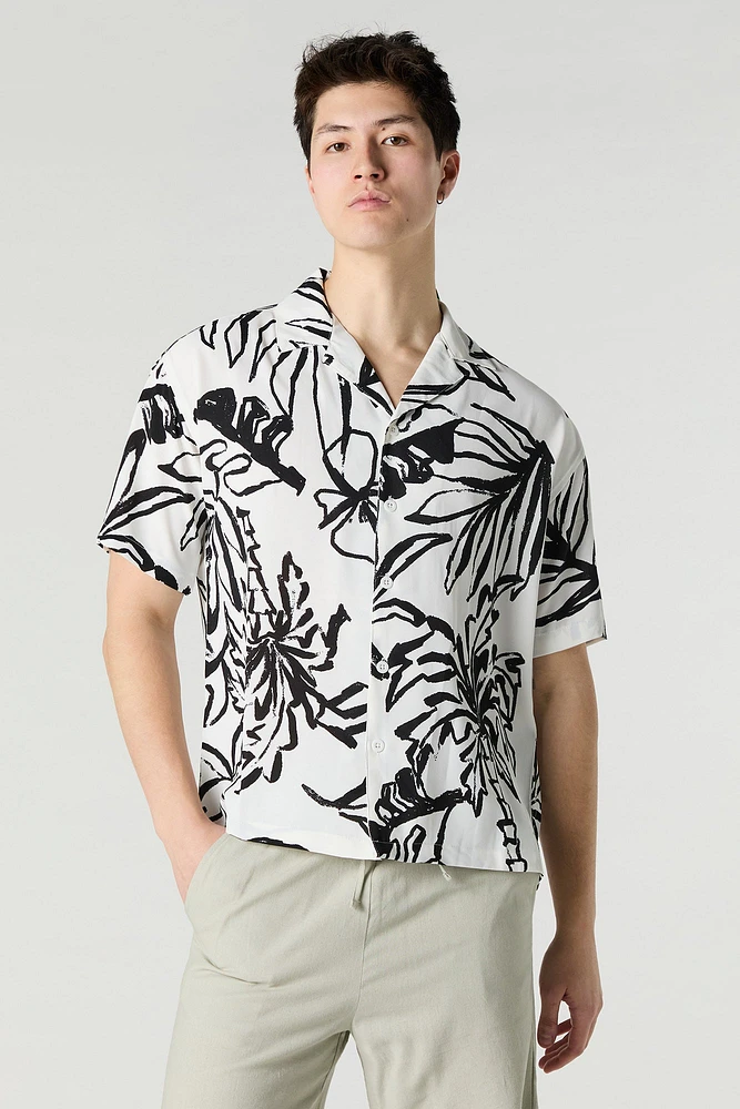 Printed Button-Up Top
