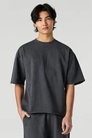 T-shirt carré en molleton délav