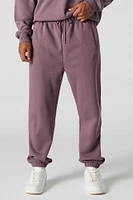 Jogger en molleton uni à taille coulissante