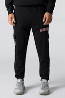 Jogger cargo en molleton avec motif brod