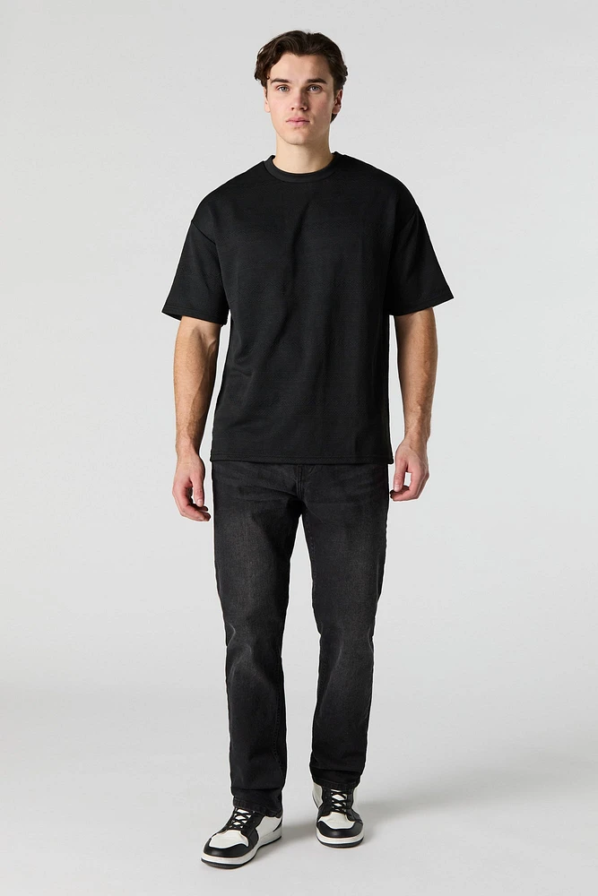 T-shirt texturé ample à imprimé géométrique