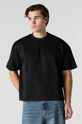 T-shirt texturé ample côtel