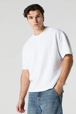 T-shirt texturé ample côtel
