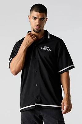 Jersey de baseball en filet à imprimé Los Angeles