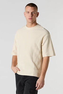 T-shirt carré en tricot côtel