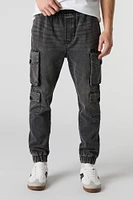 Jogger cargo en denim avec poches multiples