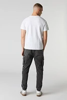 Jogger cargo en denim avec poches multiples