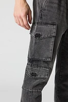 Jogger cargo en denim avec poches multiples