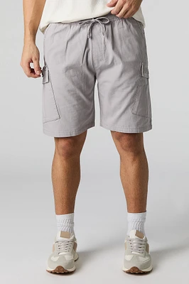 Drawstring Zipper Cargo Short