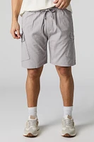 Drawstring Zipper Cargo Short