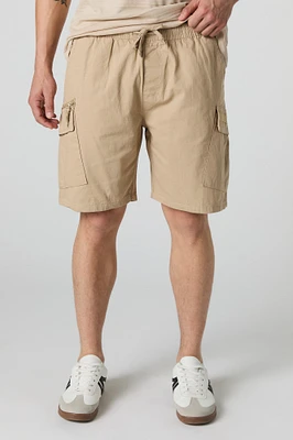 Short cargo à taille coulissante avec fermeture glissière