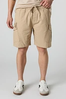 Short cargo à taille coulissante avec fermeture glissière
