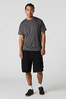 Drawstring Zipper Cargo Short