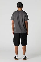 Drawstring Zipper Cargo Short