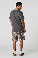 Drawstring Zipper Cargo Short