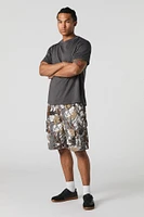 Drawstring Zipper Cargo Short