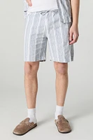 Striped Knit Drawstring Short
