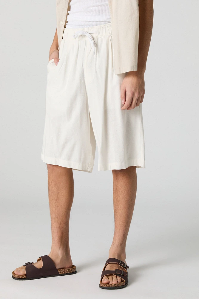 Short long en mélange de lin