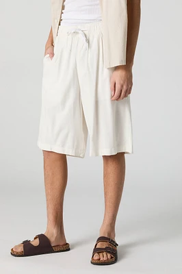 Short long en mélange de lin