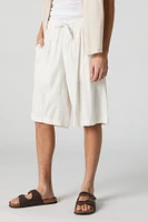 Short long en mélange de lin