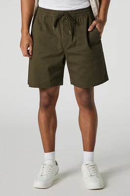Solid Drawstring Mid Length Short