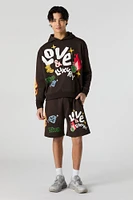 Graphic Fleece Short