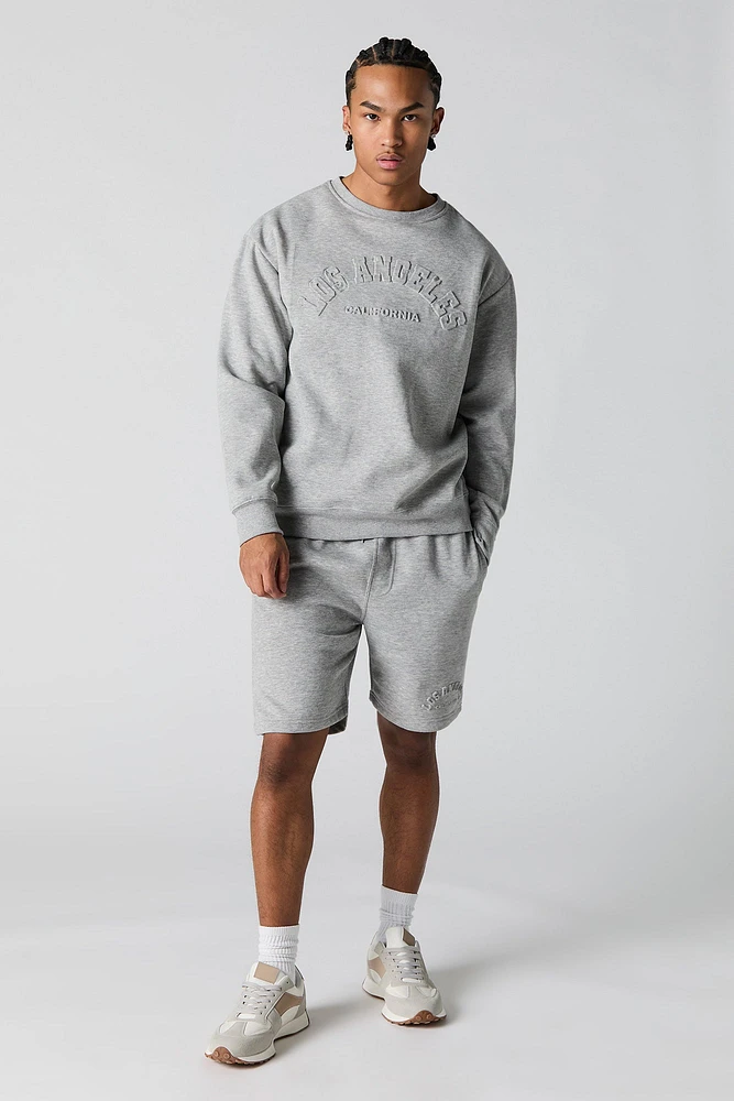 Short en molleton avec motif City emboss
