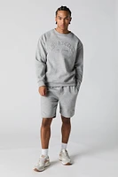 Short en molleton avec motif City emboss