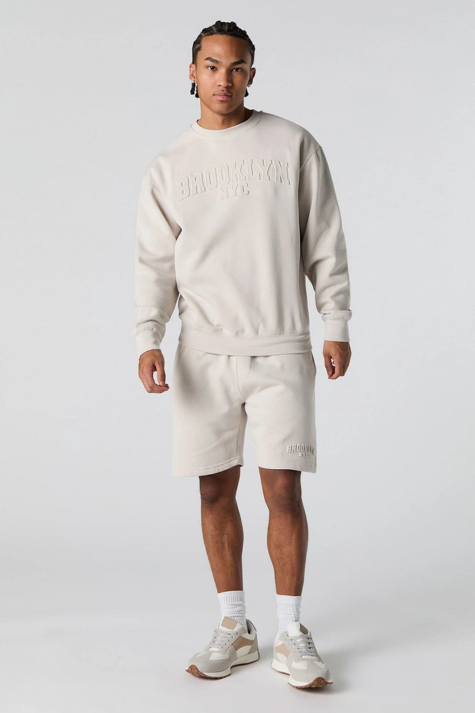 Short en molleton avec motif City emboss