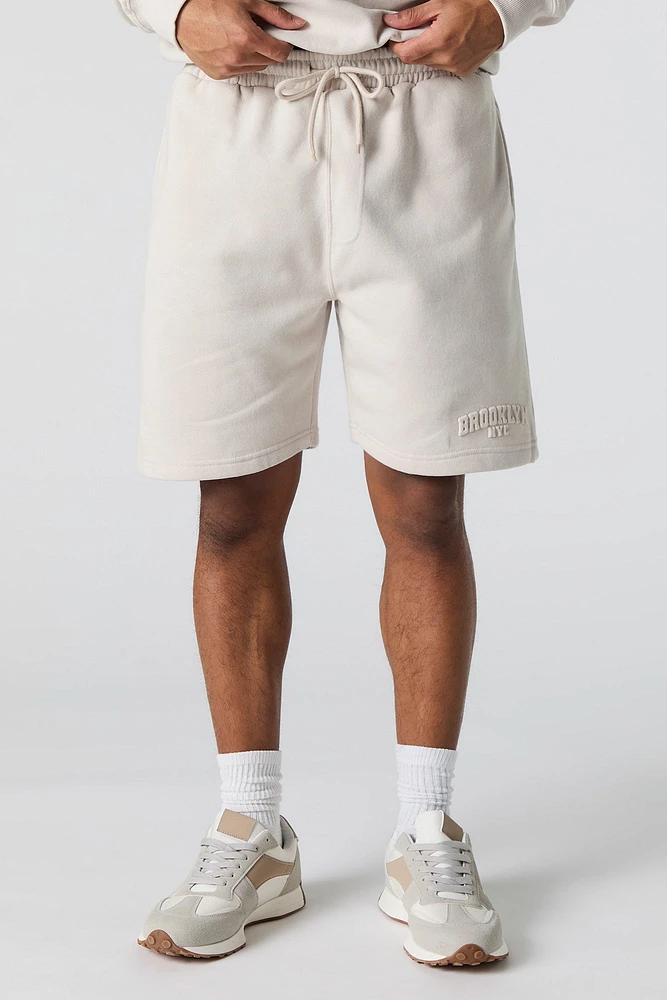Short en molleton avec motif City emboss