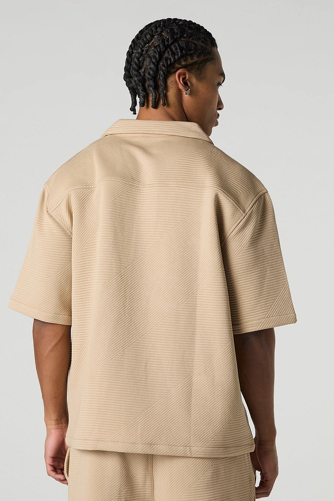 Polo boutonné textur