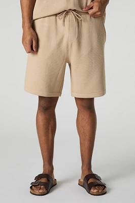 Short texturé à taille coulissante