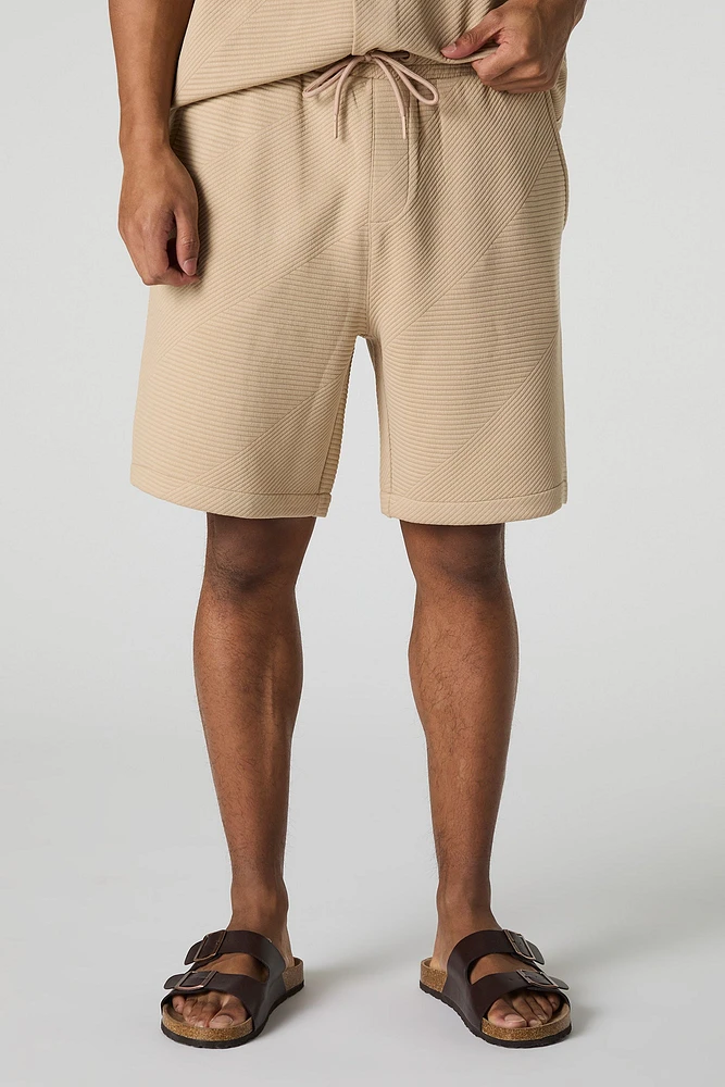 Short texturé à taille coulissante