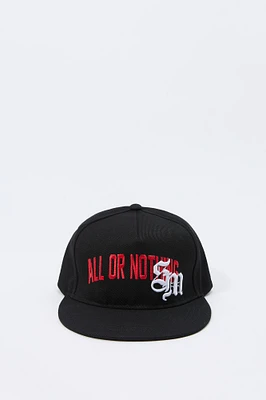 Gothic Text Embroidered Snapback Hat