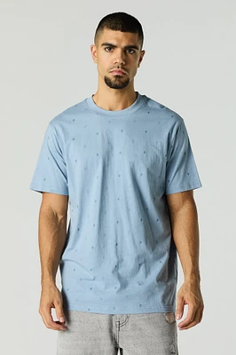 Ditsy Print Crewneck T-Shirt