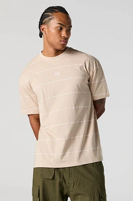 T-shirt rayé avec motif brodé City