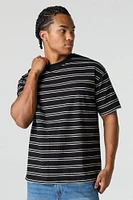 T-shirt ras du cou décontracté rayé