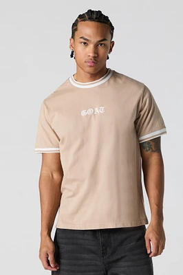 T-shirt imprimé à liséré contrastant