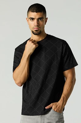 T-shirt à imprimé de monogramme