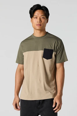 Colourblock Chest Pocket T-Shirt