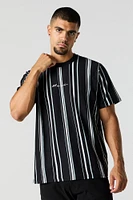 T-shirt rayé avec motif brod