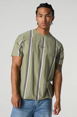 Embroidered Striped T-Shirt