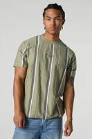 Embroidered Striped T-Shirt