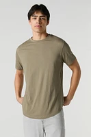 Solid Curved Hem T-Shirt
