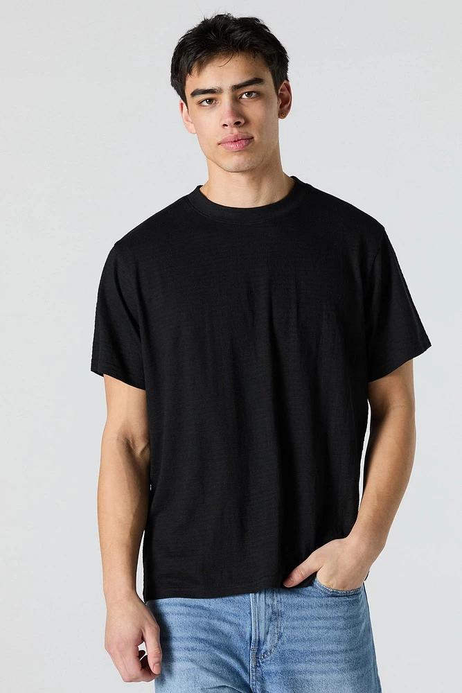 T-shirt texturé ras du cou